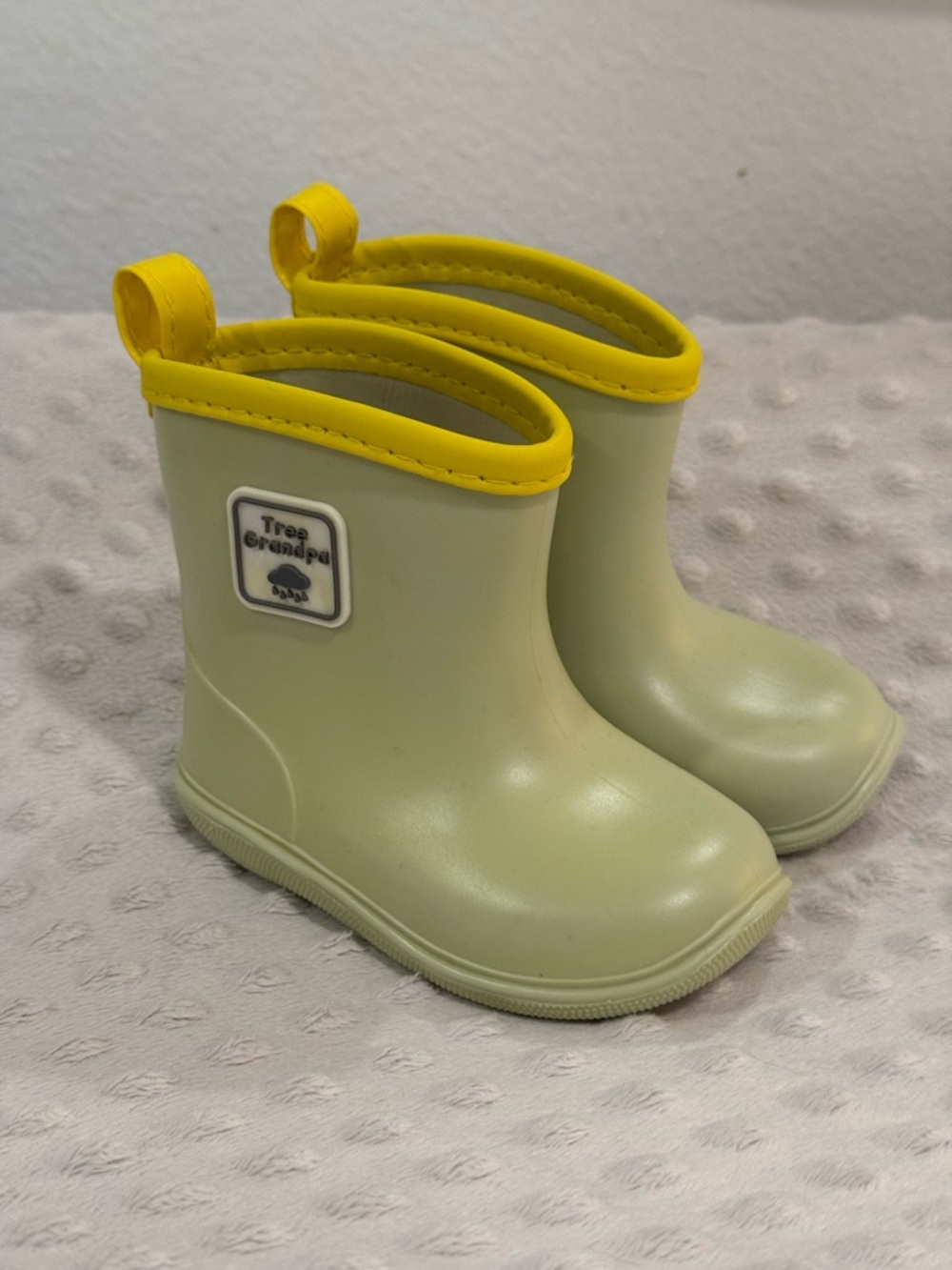 Tree Grandpa Yellow-Trim Toddler Rain Boots